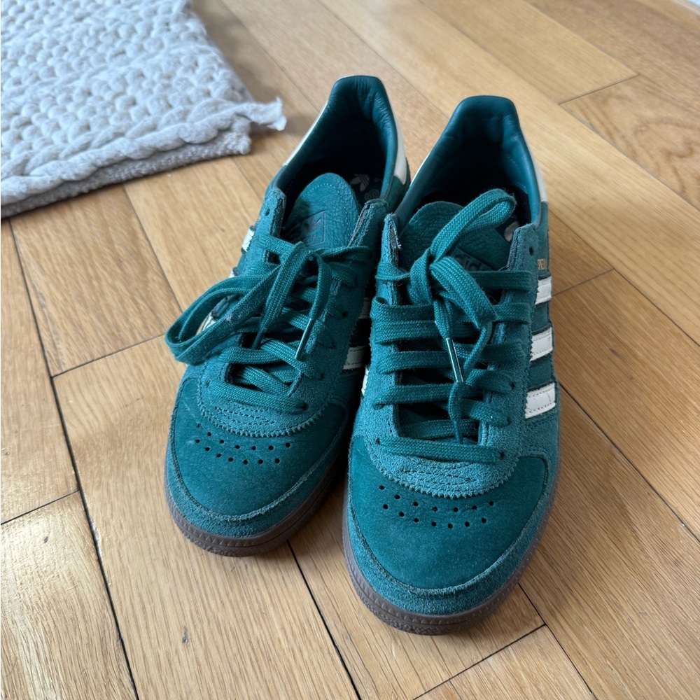 Green adidas sambas